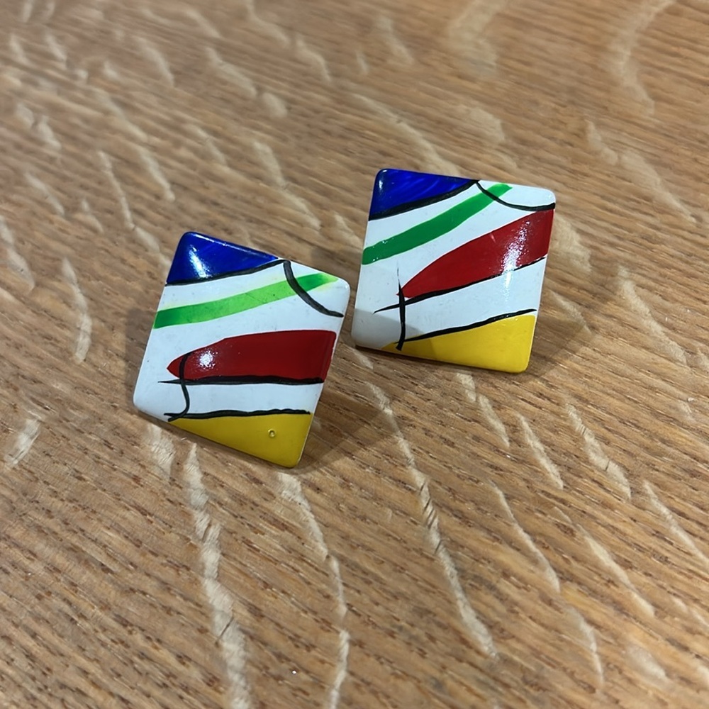Vintage 20th century earrings. Mid 1980s to early 1990s. - Picture 2 of 3